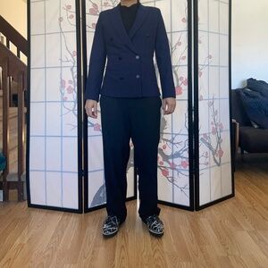 Les Petites Paris Navy Blue Double Breasted Blazer
